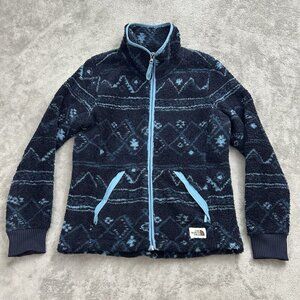 The North Face Jacket Womens Small Campshire Sherpa Fleece Full Zip Aviator Navy